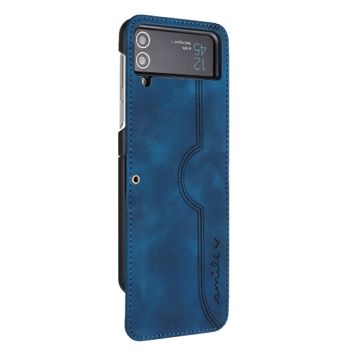 

For Samsung Galaxy Z Flip4 5G Heart Pattern Skin Feel Leather Phone Case(Light Blue)