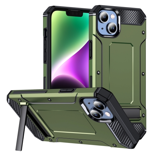 

For iPhone 13 Pro Matte Holder Phone Case(Army Green)