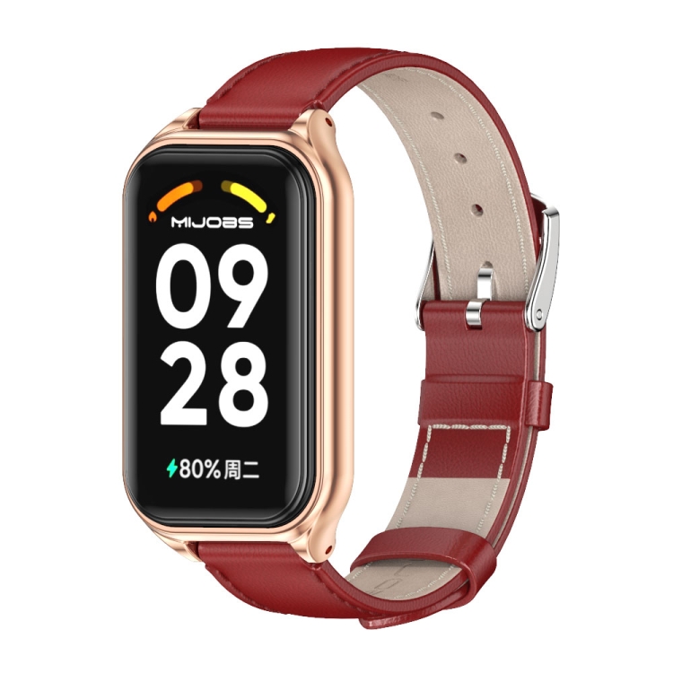 For Redmi Band 2 Mijobs Metal Shell Genuine Leather Watch Band(Red Rose Gold)
For Redmi Band 2 Mijobs Metal Shell Genuine Leather Watch Band(Red Rose Gold)