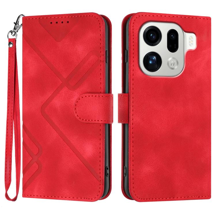 For OPPO Find X9 Pro Line Pattern Skin Feel Leather Phone Case(Red)
For OPPO Find X9 Pro Line Pattern Skin Feel Leather Phone Case(Red)
