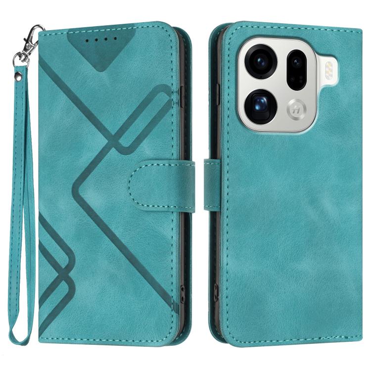 For OPPO Find X9 Pro Line Pattern Skin Feel Leather Phone Case(Light Blue)
For OPPO Find X9 Pro Line Pattern Skin Feel Leather Phone Case(Light Blue)