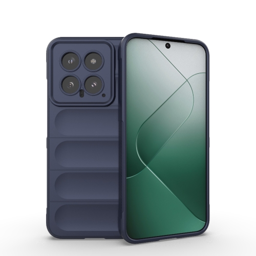 

For Xiaomi 14 5G Magic Shield TPU + Flannel Phone Case(Dark Blue)