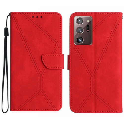 

For Samsung Galaxy Note20 Ultra Stitching Embossed Leather Phone Case(Red)