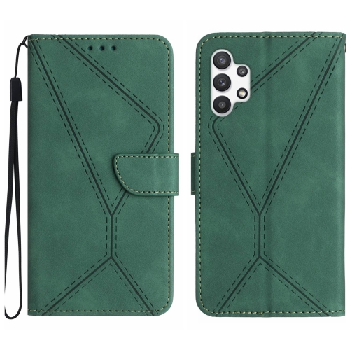 

For Samsung Galaxy A32 5G Stitching Embossed Leather Phone Case(Green)