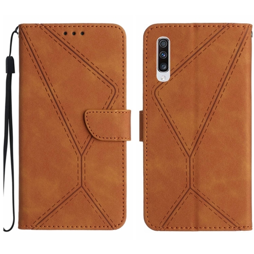 

For Samsung Galaxy A70 / A70s Stitching Embossed Leather Phone Case(Brown)