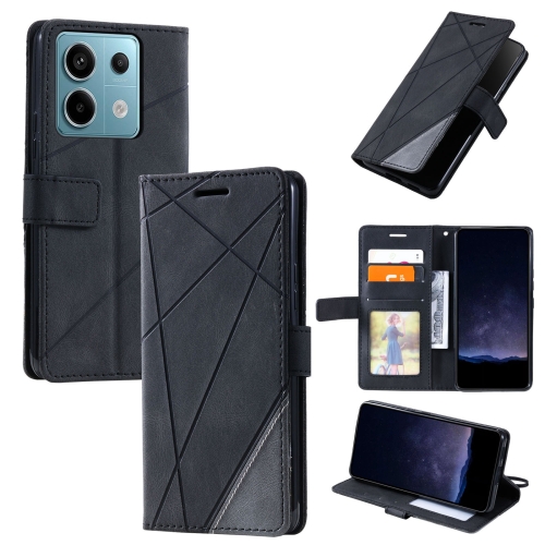 

For Xiaomi Redmi Note 13 Pro 5G Skin Feel Splicing Leather Phone Case(Black)