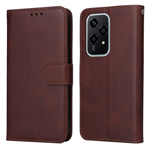 

For Honor 200 Lite 5G Global Classic Calf Texture Flip Leather Phone Case(Brown)