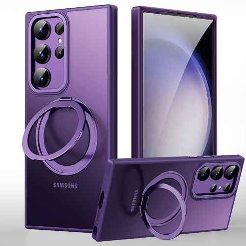 

For Samsung Galaxy S23 Ultra 5G 360 Rotating MagSafe Magnetic Skin Feel Phone Case(Purple)