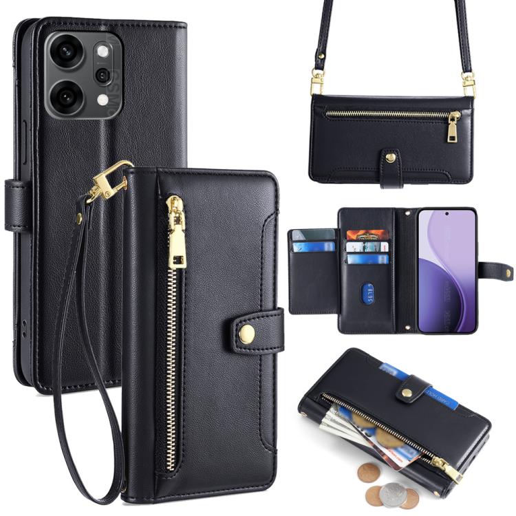 For OPPO Reno14 Pro 5G Sheep Texture Cross-body Zipper Wallet Leather Phone Case(Black)
For OPPO Reno14 Pro 5G Sheep Texture Cross-body Zipper Wallet Leather Phone Case(Black)