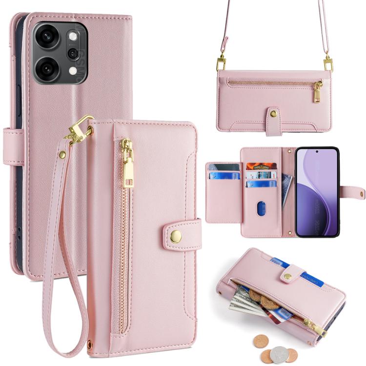 For OPPO Reno14 Pro 5G Sheep Texture Cross-body Zipper Wallet Leather Phone Case(Pink)
For OPPO Reno14 Pro 5G Sheep Texture Cross-body Zipper Wallet Leather Phone Case(Pink)