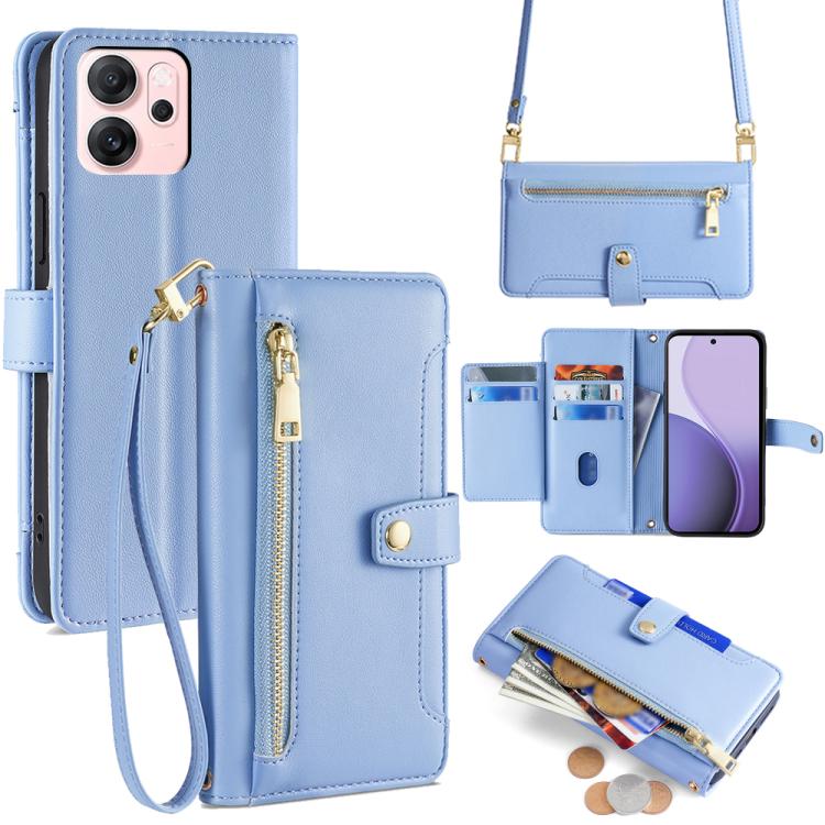 For OPPO Reno14 F 5G Sheep Texture Cross-body Zipper Wallet Leather Phone Case(Blue)
For OPPO Reno14 F 5G Sheep Texture Cross-body Zipper Wallet Leather Phone Case(Blue)