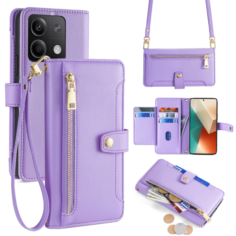 For Xiaomi Redmi Note 13 5G Sheep Texture Cross-body Zipper Wallet Leather Phone Case(Purple)
For Xiaomi Redmi Note 13 5G Sheep Texture Cross-body Zipper Wallet Leather Phone Case(Purple)