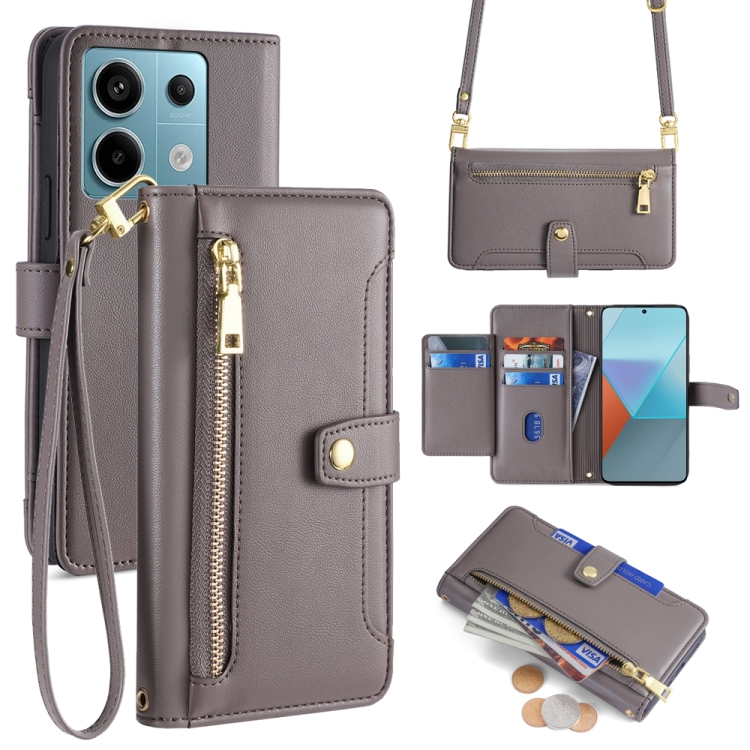 For Xiaomi Redmi Note 13 Pro 5G Sheep Texture Cross-body Zipper Wallet Leather Phone Case(Grey)
For Xiaomi Redmi Note 13 Pro 5G Sheep Texture Cross-body Zipper Wallet Leather Phone Case(Grey)