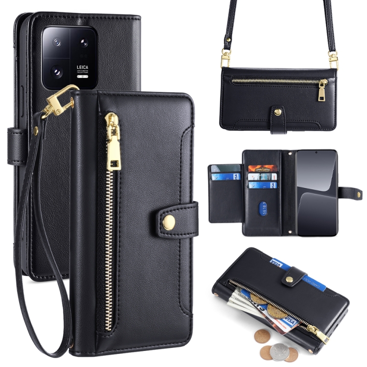 For Xiaomi 13 Pro Sheep Texture Cross-body Zipper Wallet Leather Phone Case(Black)
For Xiaomi 13 Pro Sheep Texture Cross-body Zipper Wallet Leather Phone Case(Black)