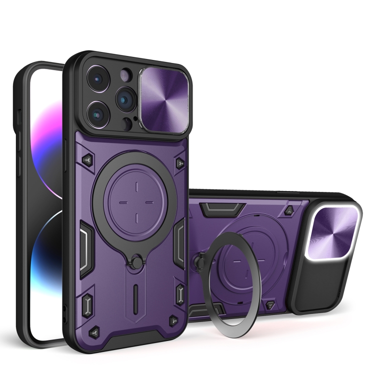 For iPhone 14 Pro Max CD Texture Sliding Camshield Magnetic Holder Phone Case(Purple)
For iPhone 14 Pro Max CD Texture Sliding Camshield Magnetic Holder Phone Case(Purple)