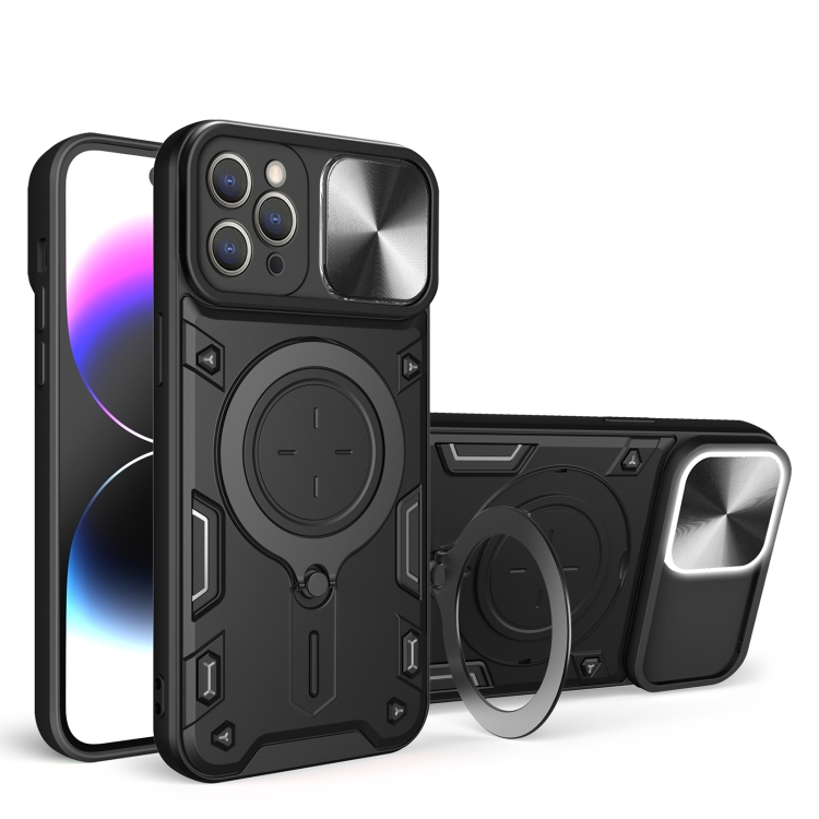 For iPhone 13 Pro CD Texture Sliding Camshield Magnetic Holder Phone Case(Black)
For iPhone 13 Pro CD Texture Sliding Camshield Magnetic Holder Phone Case(Black)