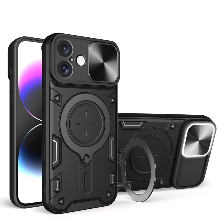 For iPhone 16 Plus CD Texture Sliding Camshield Magnetic Holder Phone Case(Black)
For iPhone 16 Plus CD Texture Sliding Camshield Magnetic Holder Phone Case(Black)
