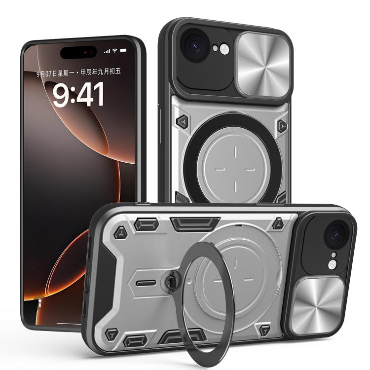 For iPhone 16e CD Texture Sliding Camshield Magnetic Holder Phone Case(Silver)
For iPhone 16e CD Texture Sliding Camshield Magnetic Holder Phone Case(Silver)