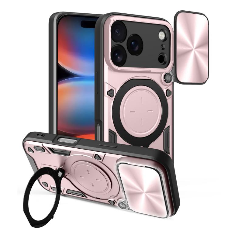 For iPhone 17 Pro CD Texture Sliding Camshield Magnetic Holder Phone Case(Pink)
For iPhone 17 Pro CD Texture Sliding Camshield Magnetic Holder Phone Case(Pink)