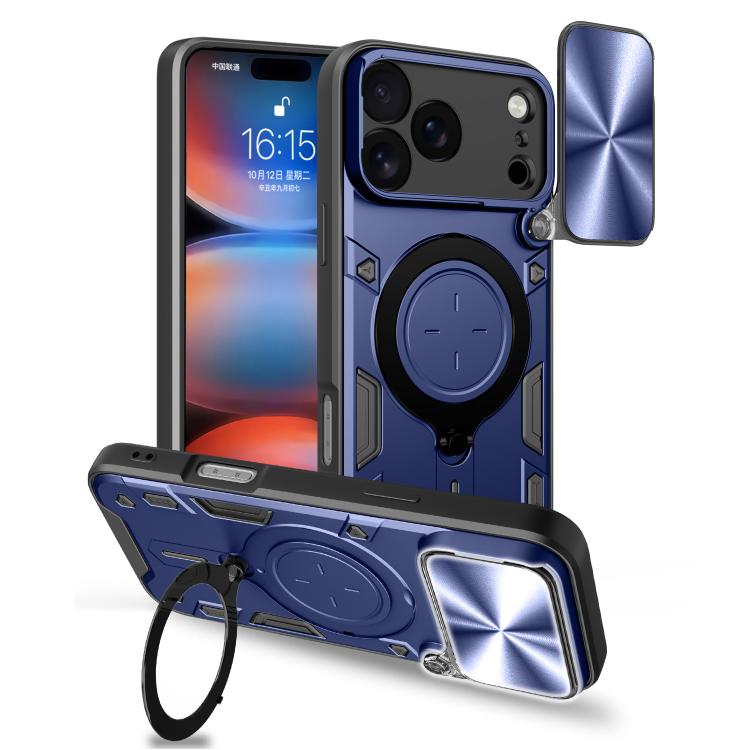 For iPhone 18 Pro Max CD Texture Sliding Camshield Magnetic Holder Phone Case(Blue)
For iPhone 18 Pro Max CD Texture Sliding Camshield Magnetic Holder Phone Case(Blue)