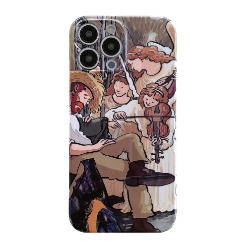 

For iPhone 14 Pro Oil Painting Pattern Glossy PC Phone Case(Oil Portrait)