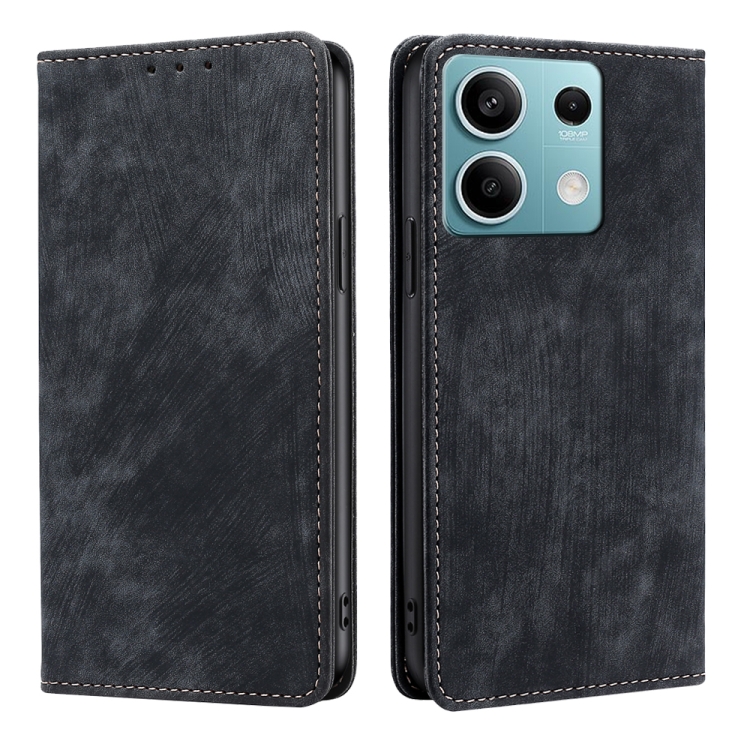 For Xiaomi Redmi Note 13 4G RFID Anti-theft Brush Magnetic Leather Phone Case(Black)
For Xiaomi Redmi Note 13 4G RFID Anti-theft Brush Magnetic Leather Phone Case(Black)