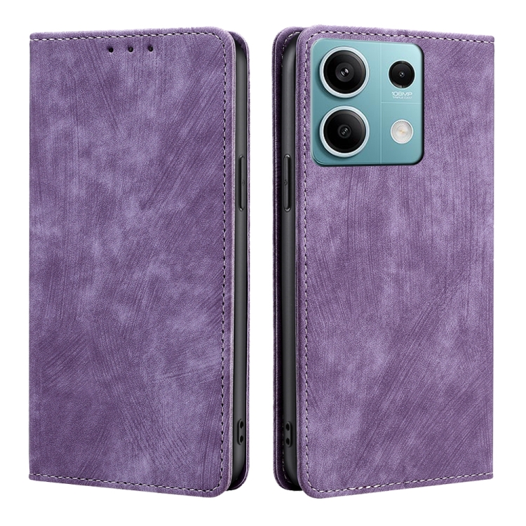 For Xiaomi Redmi Note 13 4G RFID Anti-theft Brush Magnetic Leather Phone Case(Purple)
For Xiaomi Redmi Note 13 4G RFID Anti-theft Brush Magnetic Leather Phone Case(Purple)