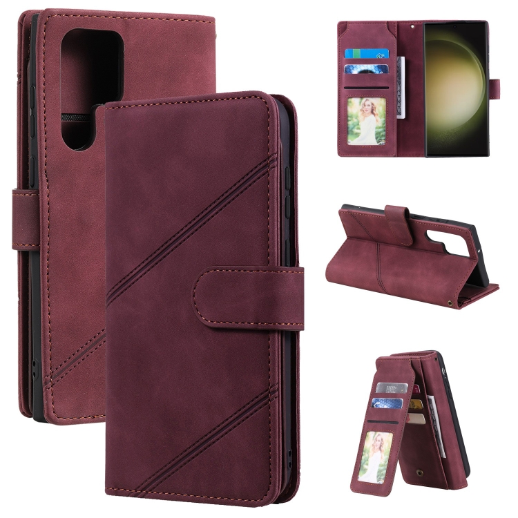 For Samsung Galaxy S23 Ultra 5G Skin Feel Multi-card Wallet Leather Phone Case(Wine Red)
For Samsung Galaxy S23 Ultra 5G Skin Feel Multi-card Wallet Leather Phone Case(Wine Red)