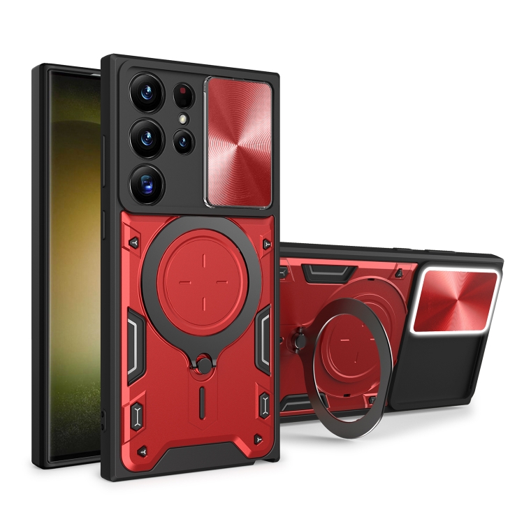 For Samsung Galaxy S23 Ultra 5G CD Texture Sliding Camshield Magnetic Holder Phone Case(Red)
For Samsung Galaxy S23 Ultra 5G CD Texture Sliding Camshield Magnetic Holder Phone Case(Red)