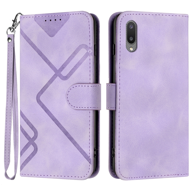 For Samsung Galaxy A02 EU Version Line Pattern Skin Feel Leather Phone Case(Light Purple)
For Samsung Galaxy A02 EU Version Line Pattern Skin Feel Leather Phone Case(Light Purple)