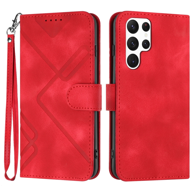 For Samsung Galaxy S22 Ultra 5G Line Pattern Skin Feel Leather Phone Case(Red)
For Samsung Galaxy S22 Ultra 5G Line Pattern Skin Feel Leather Phone Case(Red)