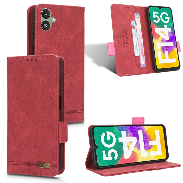 For Samsung Galaxy F14 Magnetic Clasp Leather Phone Case(Red) 
For Samsung Galaxy F14 Magnetic Clasp Leather Phone Case(Red)