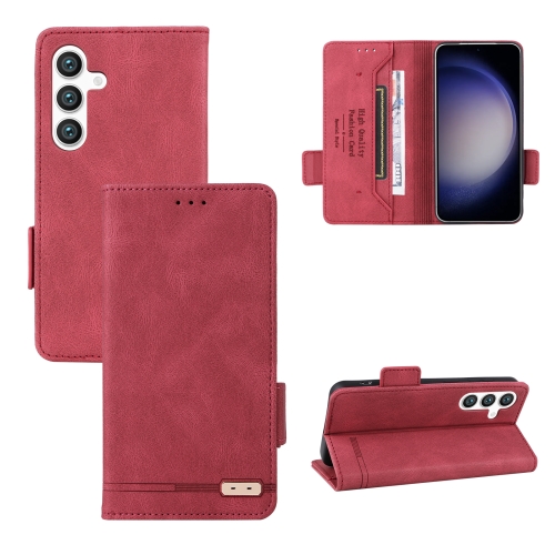 

For Samsung Galaxy S24 5G Magnetic Clasp Leather Phone Case(Red)