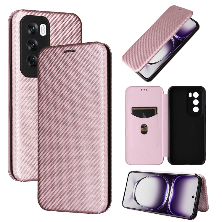 For OPPO Reno12 5G Global Carbon Fiber Texture Flip Leather Phone Case(Pink)
For OPPO Reno12 5G Global Carbon Fiber Texture Flip Leather Phone Case(Pink)