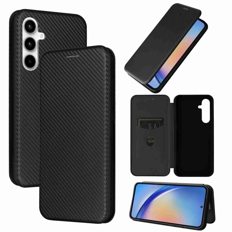 For Samsung Galaxy A35 5G Carbon Fiber Texture Flip Leather Phone Case(Black)
For Samsung Galaxy A35 5G Carbon Fiber Texture Flip Leather Phone Case(Black)