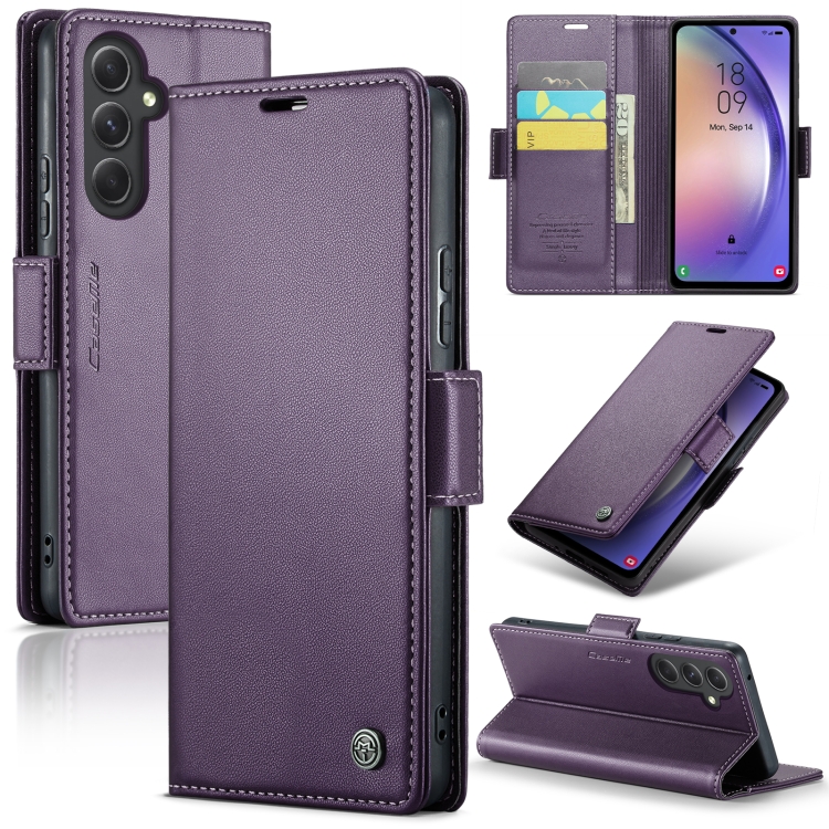 For Samsung Galaxy A54 5G CaseMe 023 Butterfly Buckle Litchi Texture RFID Anti-theft Leather Phone Case(Pearly Purple)
For Samsung Galaxy A54 5G CaseMe 023 Butterfly Buckle Litchi Texture RFID Anti-theft Leather Phone Case(Pearly Purple)