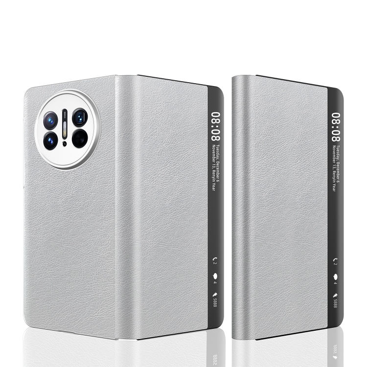 For Huawei Mate X3 Retro Magnetic Side Window View Leather Smart Phone Case(Silver)
For Huawei Mate X3 Retro Magnetic Side Window View Leather Smart Phone Case(Silver)