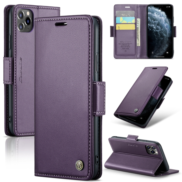 For iPhone 11 Pro Max CaseMe 023 Butterfly Buckle Litchi Texture RFID Anti-theft Leather Phone Case(Pearly Purple)
For iPhone 11 Pro Max CaseMe 023 Butterfly Buckle Litchi Texture RFID Anti-theft Leather Phone Case(Pearly Purple)