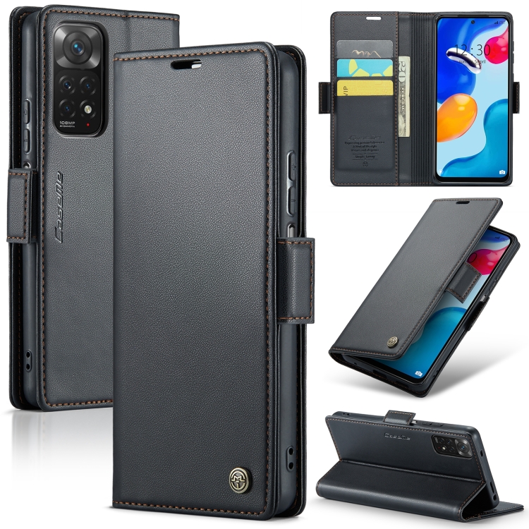 For Xiaomi Redmi Note 11 4G Global CaseMe 023 Butterfly Buckle Litchi Texture RFID Anti-theft Leather Phone Case(Black)
For Xiaomi Redmi Note 11 4G Global CaseMe 023 Butterfly Buckle Litchi Texture RFID Anti-theft Leather Phone Case(Black)