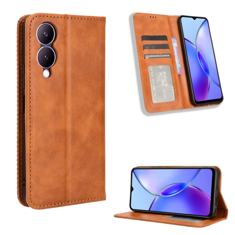 For vivo Y33T 2023 V2317A Magnetic Buckle Retro Texture Leather Phone Case(Brown)
For vivo Y33T 2023 V2317A Magnetic Buckle Retro Texture Leather Phone Case(Brown)