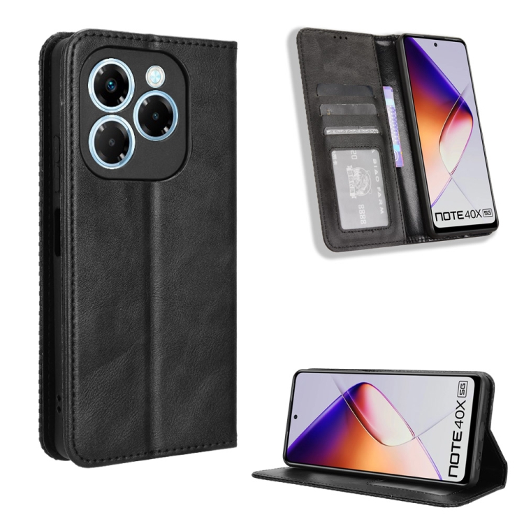 For Infinix Note 40X 5G X6838 Magnetic Buckle Retro Texture Leather Phone Case(Black)
For Infinix Note 40X 5G X6838 Magnetic Buckle Retro Texture Leather Phone Case(Black)