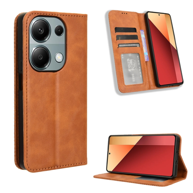 For Xiaomi Redmi Note 13 Pro 4G Global Magnetic Buckle Retro Texture Leather Phone Case(Brown)
For Xiaomi Redmi Note 13 Pro 4G Global Magnetic Buckle Retro Texture Leather Phone Case(Brown)