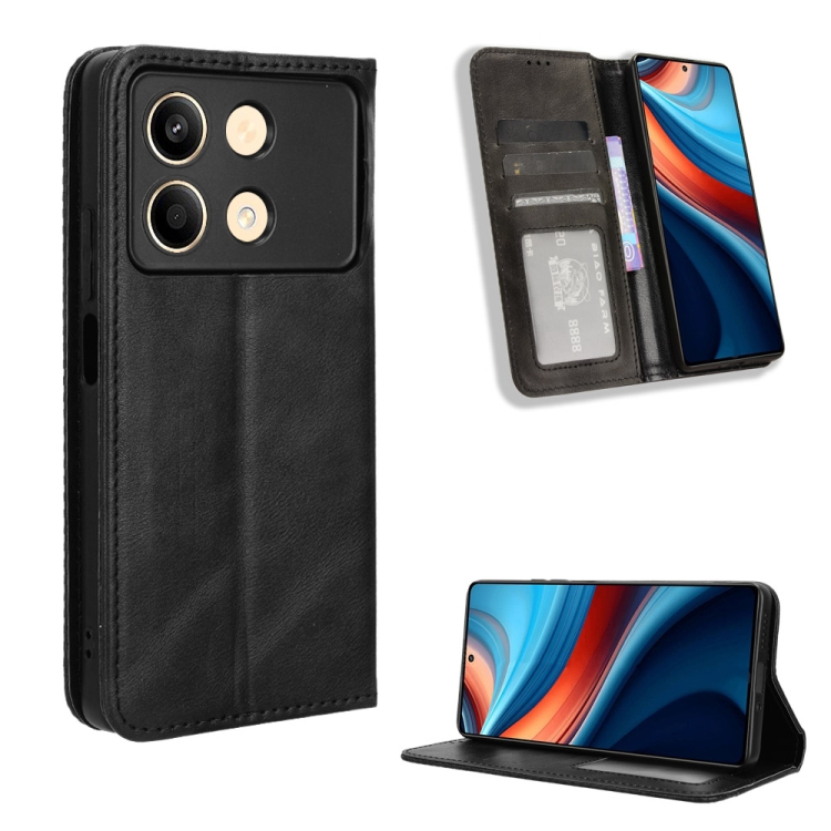 For Xiaomi Redmi Note 13R Magnetic Buckle Retro Texture Leather Phone Case(Black)
For Xiaomi Redmi Note 13R Magnetic Buckle Retro Texture Leather Phone Case(Black)