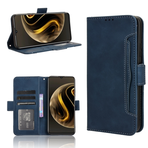 

For Huawei nova Y72 4G Skin Feel Calf Texture Card Slots Leather Phone Case(Blue)