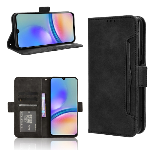 

For Samsung Galaxy A05s 4G Skin Feel Calf Texture Card Slots Leather Phone Case(Black)