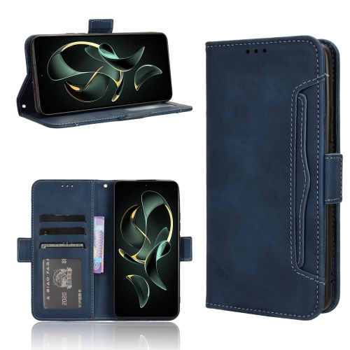 

For Xiaomi Redmi K60 Ultra Skin Feel Calf Texture Card Slots Leather Phone Case(Blue)