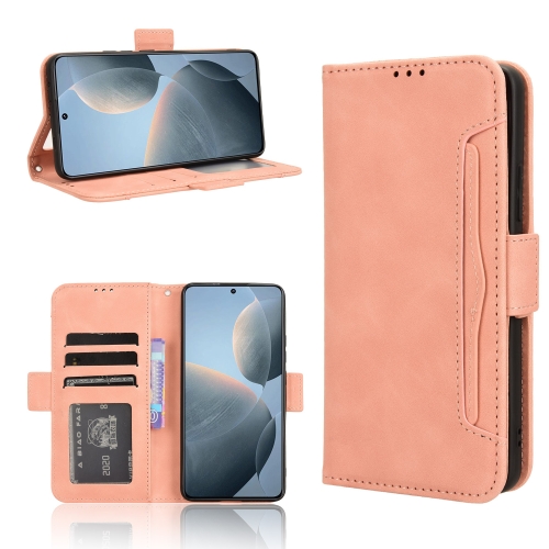 

For Xiaomi Redmi K70 / K70 Pro 5G Skin Feel Calf Texture Card Slots Leather Phone Case(Pink)