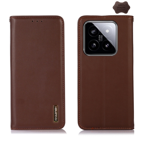 

For Xiaomi 14 Pro KHAZNEH Nappa Top Layer Cowhide Leather Phone Case(Brown)