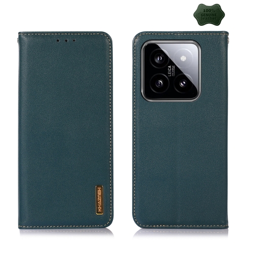 

For Xiaomi 14 Pro KHAZNEH Nappa Top Layer Cowhide Leather Phone Case(Green)