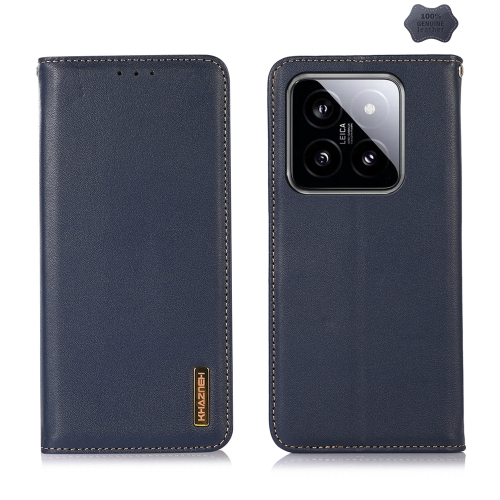 

For Xiaomi 14 KHAZNEH Nappa Top Layer Cowhide Leather Phone Case(Blue)